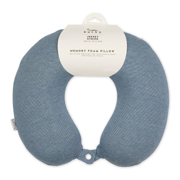 Jersey Stripe - Memory Foam Neck Pillow - Navy Stripe Cheap - Image 3