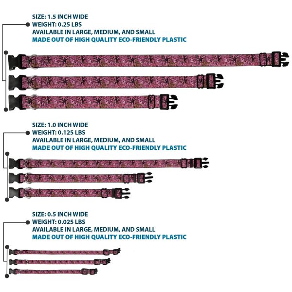 Plastic Clip Collar - Hunting Camo Pinks on Sale - Image 3