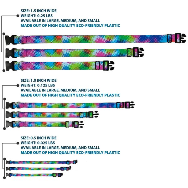 Plastic Clip Collar - Halftone Dots Light Blue Blues Greens Pinks Discount - Image 3