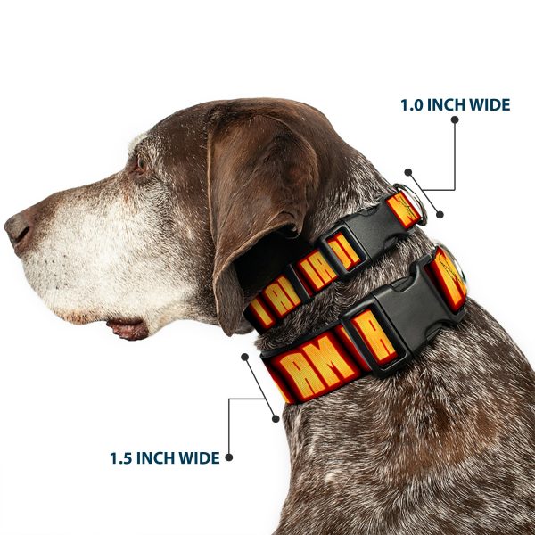 Plastic Clip Collar - Iron Man Face I AM IRON MAN Black Yellow Glow Online - Image 2