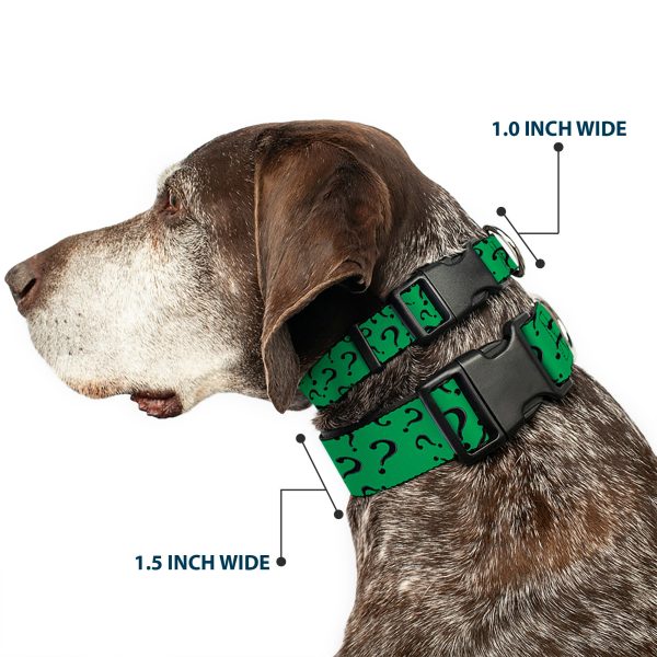 Plastic Clip Collar - Question Mark Scattered3 Dark Green Black Online now - Image 2