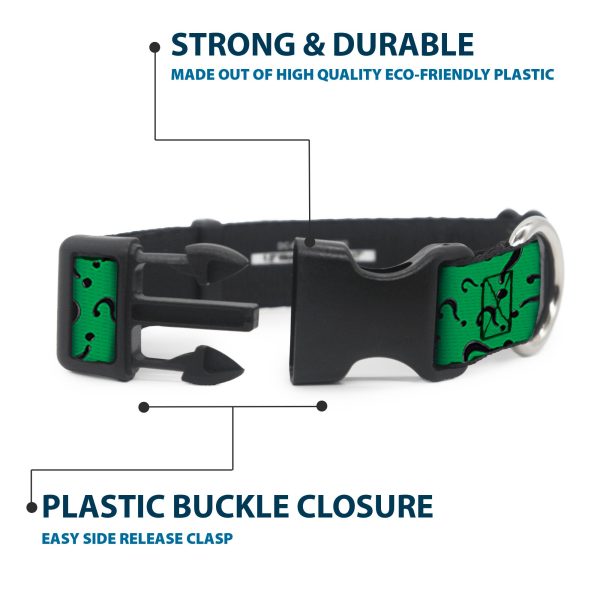 Plastic Clip Collar - Question Mark Scattered3 Dark Green Black Online now - Image 4