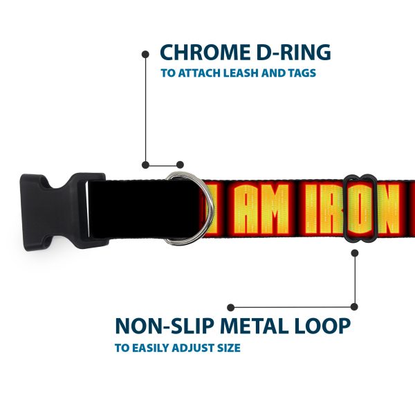 Plastic Clip Collar - Iron Man Face I AM IRON MAN Black Yellow Glow Online - Image 5