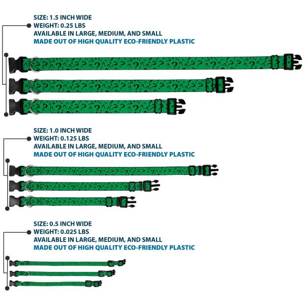 Plastic Clip Collar - Question Mark Scattered3 Dark Green Black Online now - Image 3