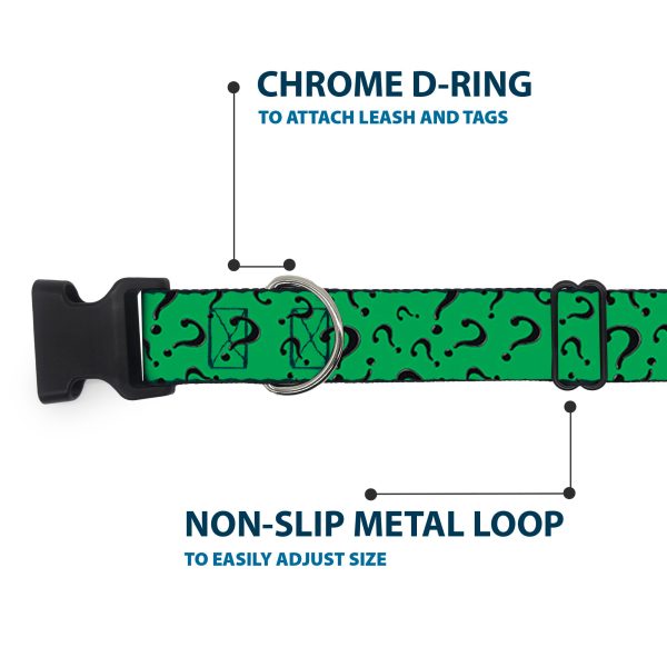 Plastic Clip Collar - Question Mark Scattered3 Dark Green Black Online now - Image 5